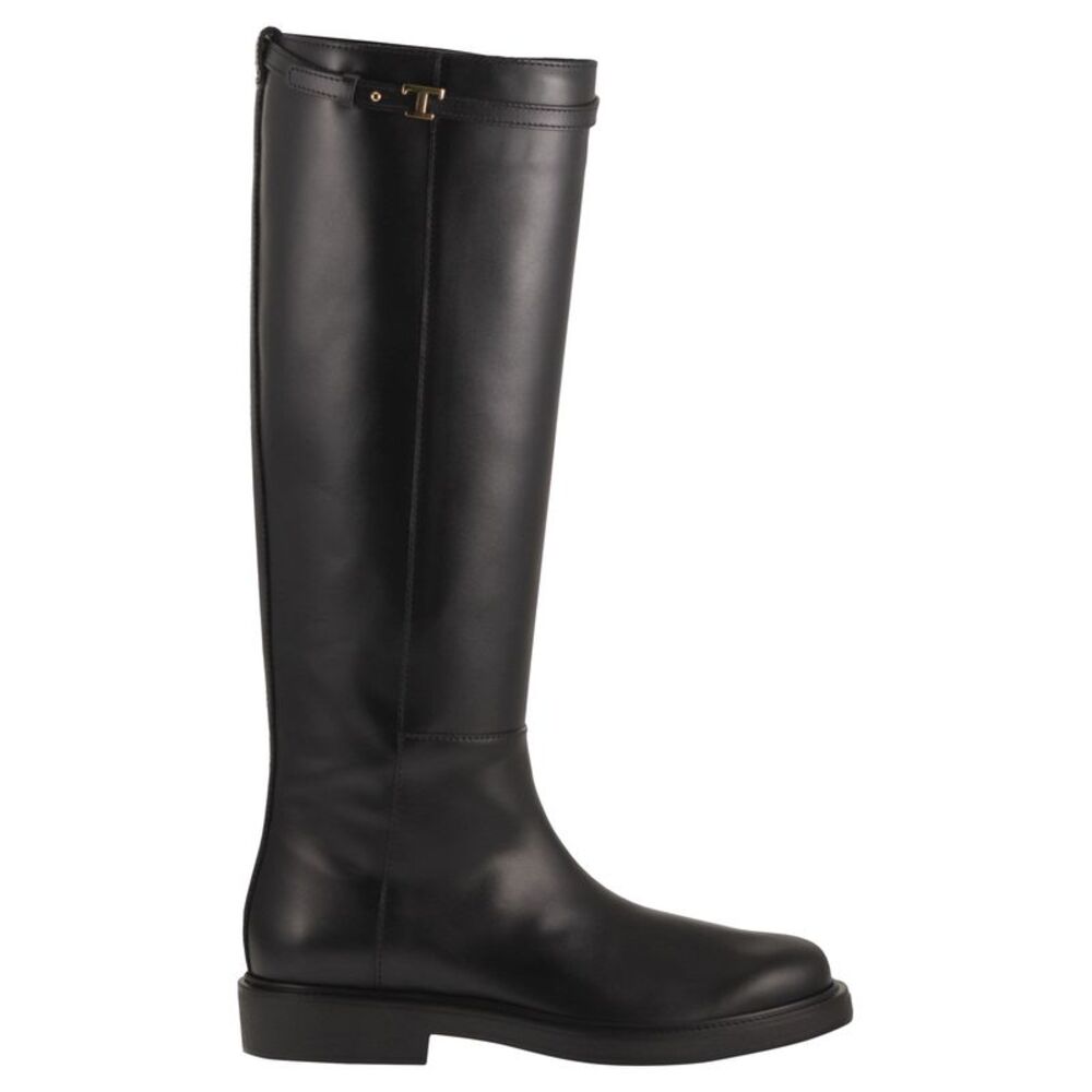 Tod's Women Calfskin Leather Knee-High Boots With T Detail